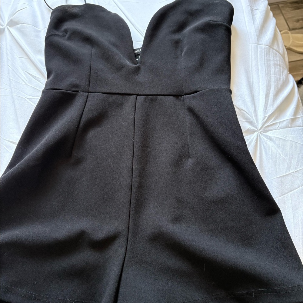Forever 21 Black Low Cut Romper